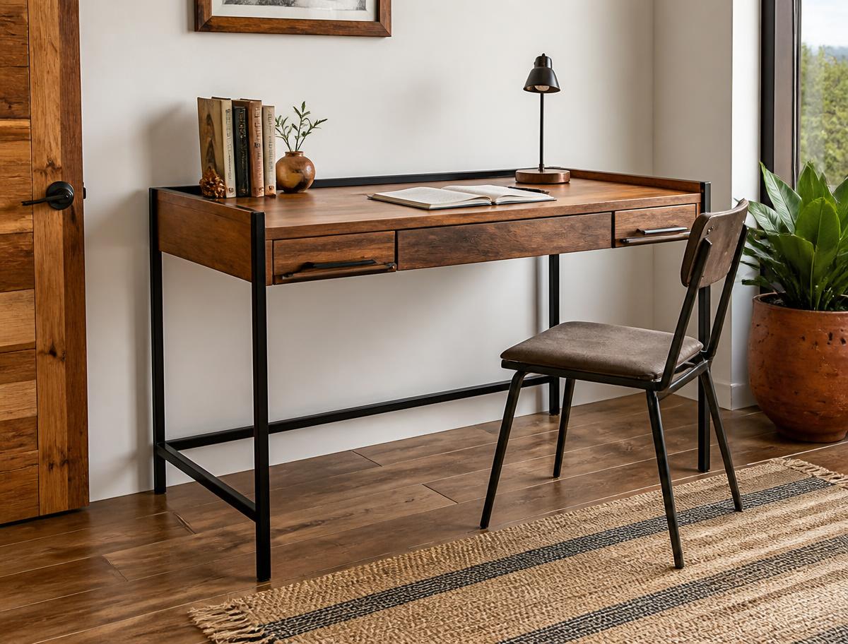 Escritorio Industrial · Madera + Hierro, ejemplo de mueble terminado comercializable